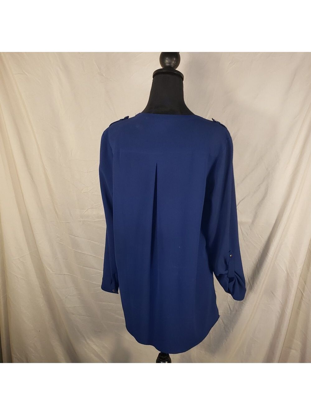 Elegant New Directions Blue Women's Asymetrical Top - PM - Picture 3 of 5